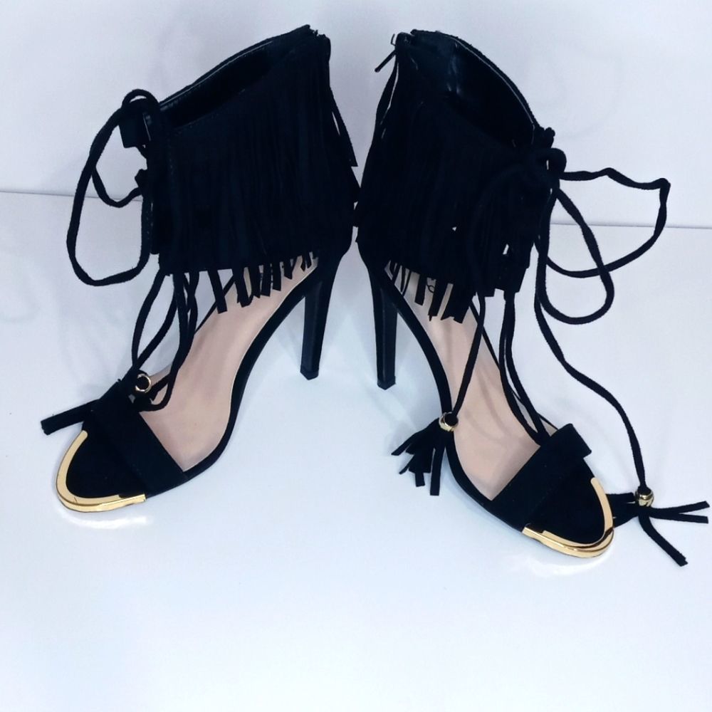 Black Lace Up Heels